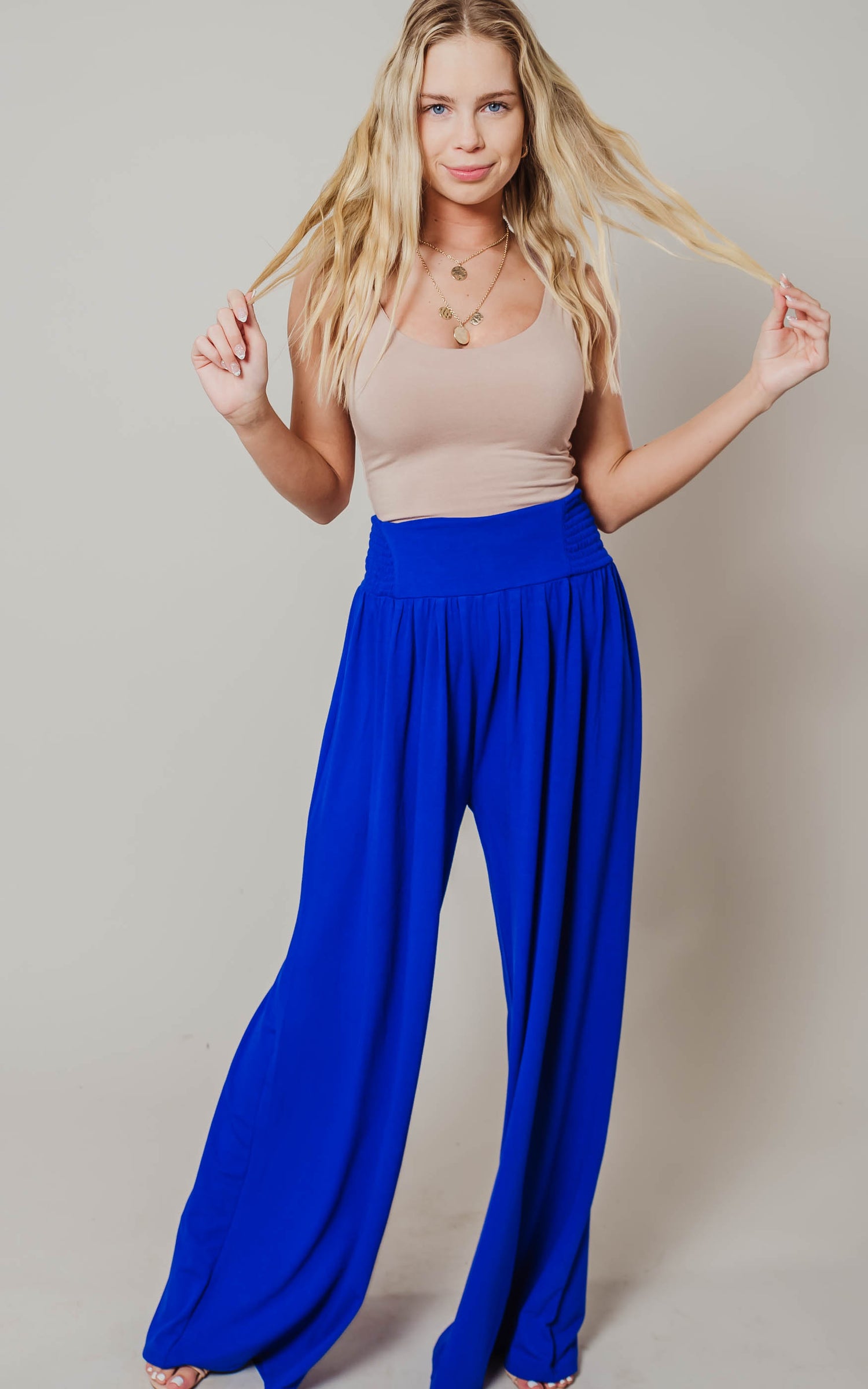 royal blue wide leg pants