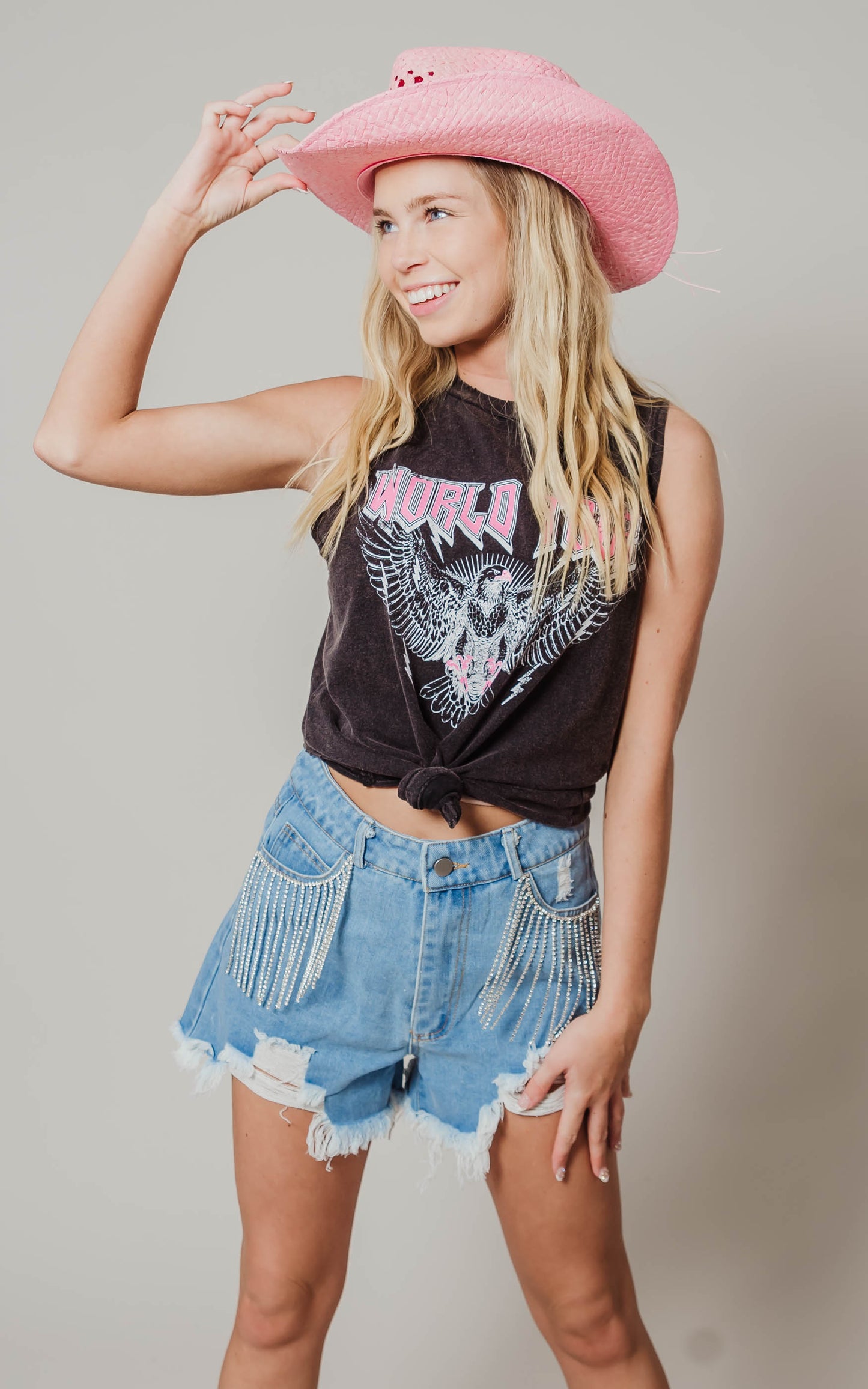 sparkly denim bling bling shorts