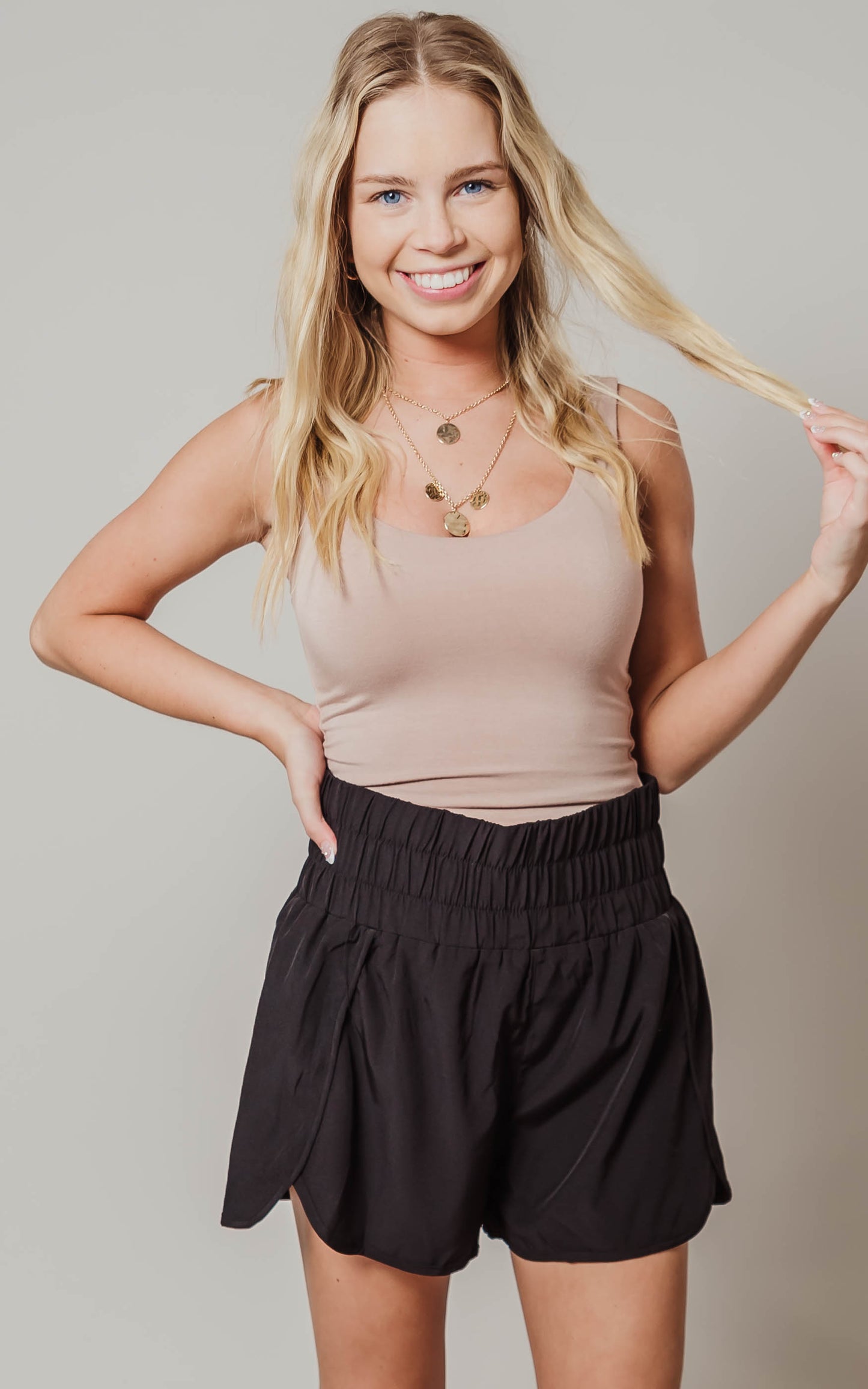 black workout shorts