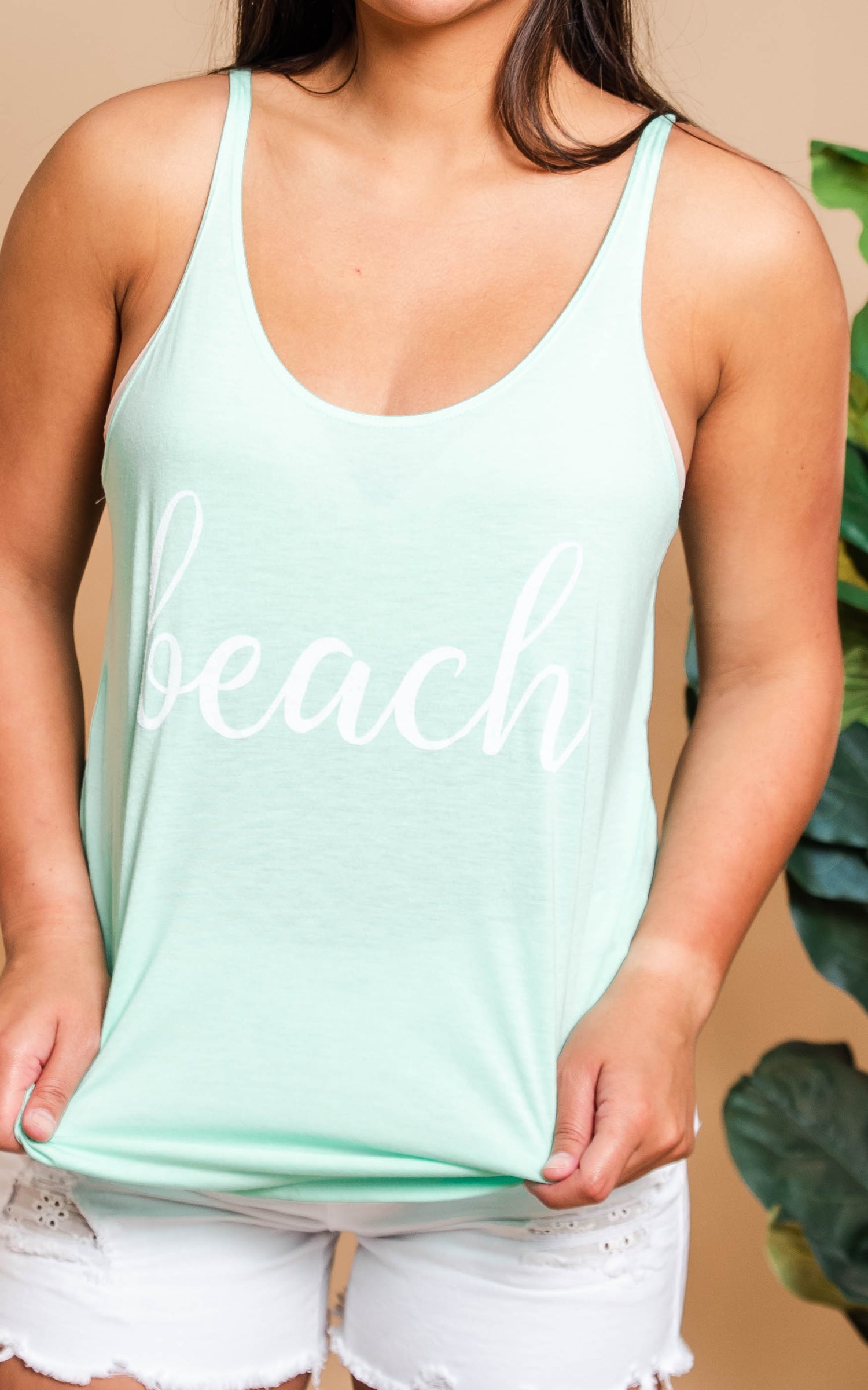 Mint Beach Slouchy Tank - BAD HABIT BOUTIQUE