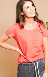 coral short sleeve top 