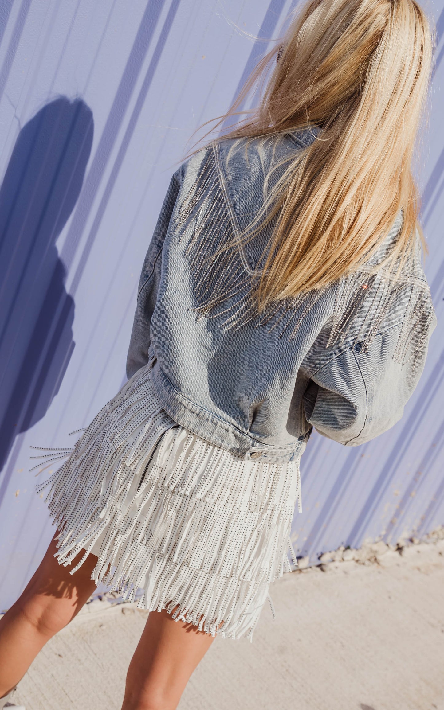chevron fringe jacket
