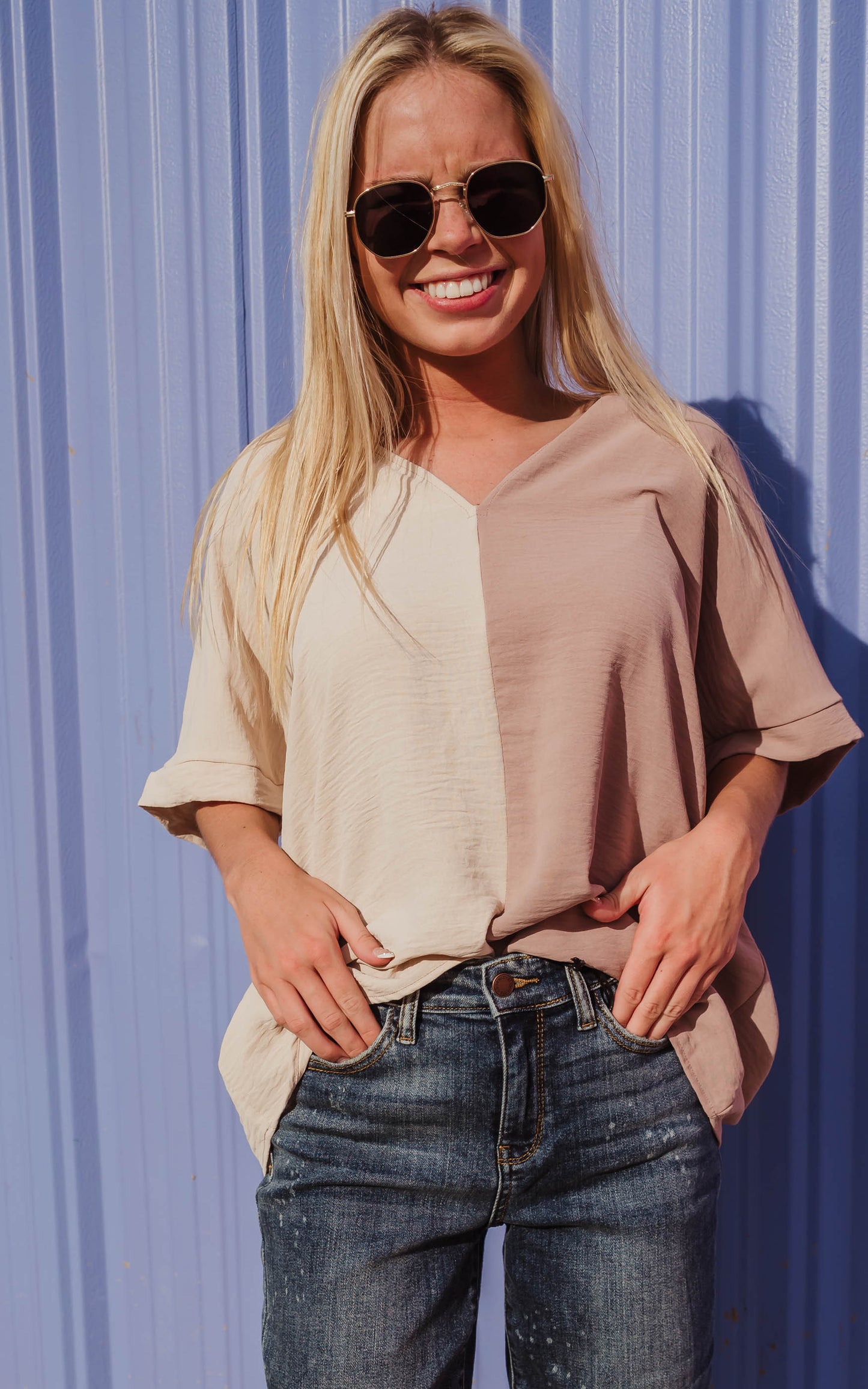 colorblock blouse