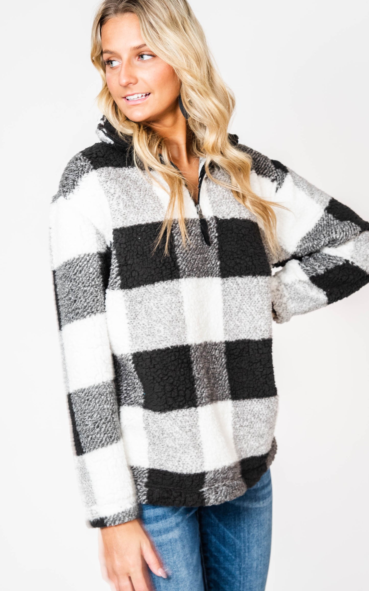 Unisex Sherpa Fleece Quarter-Zip Pullover - Preorder, CLOTHING, SS, BAD HABIT BOUTIQUE