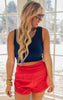 Red HIGH WAISTED RUNNING SHORTS
