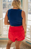 red zenana HIGH WAISTED RUNNING SHORTS