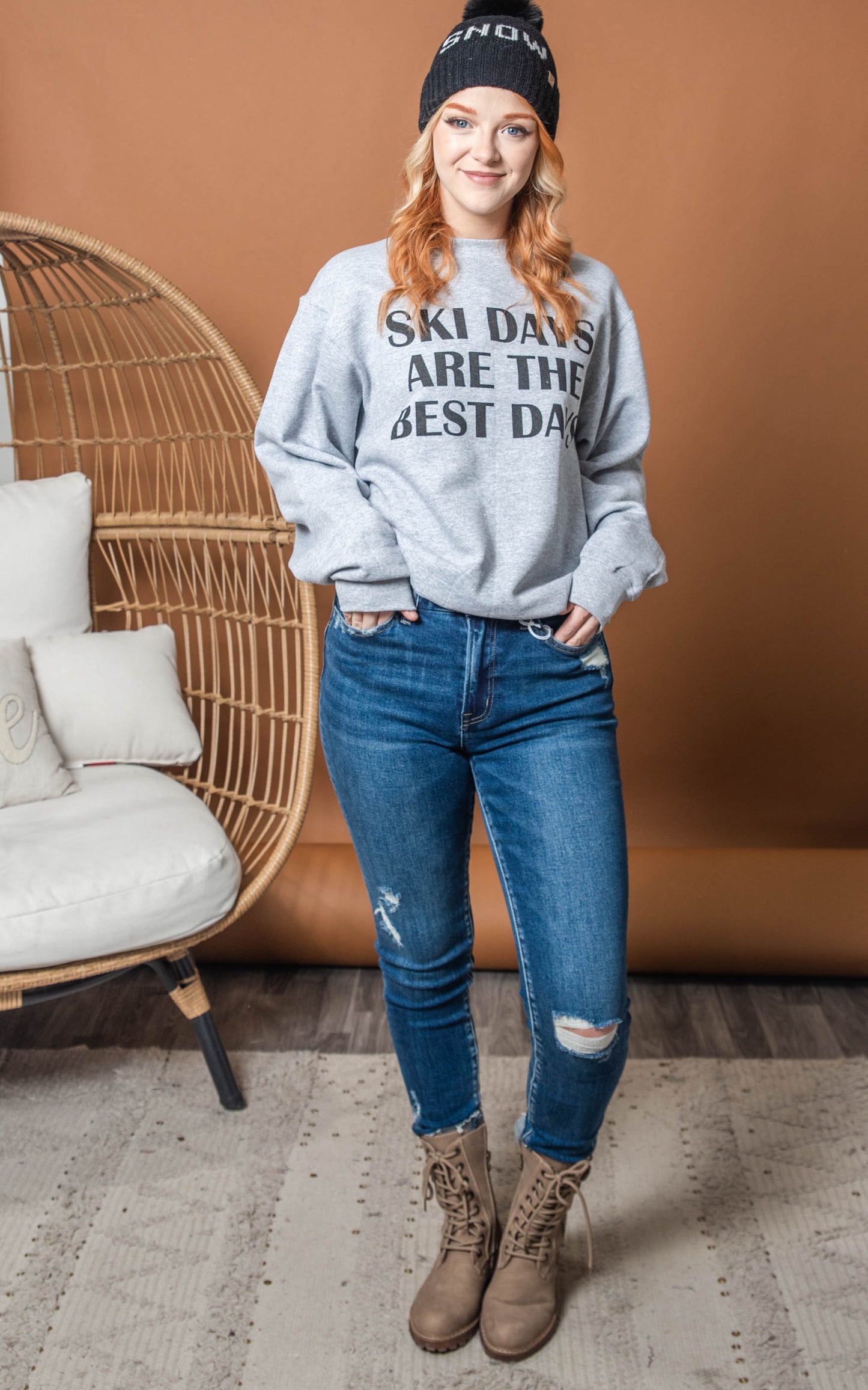 ski days are the best days crewneck