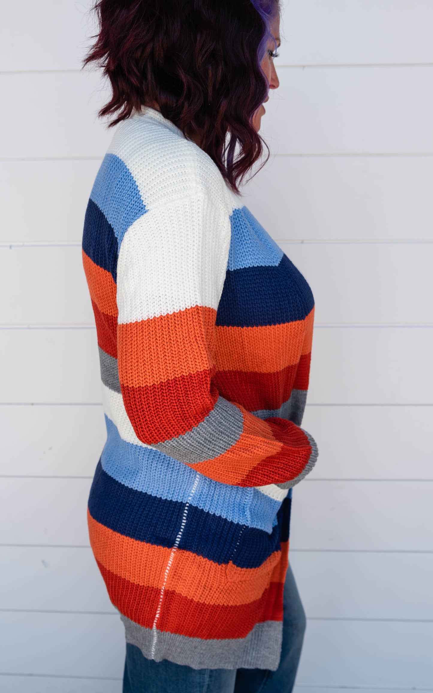 striped cardigan