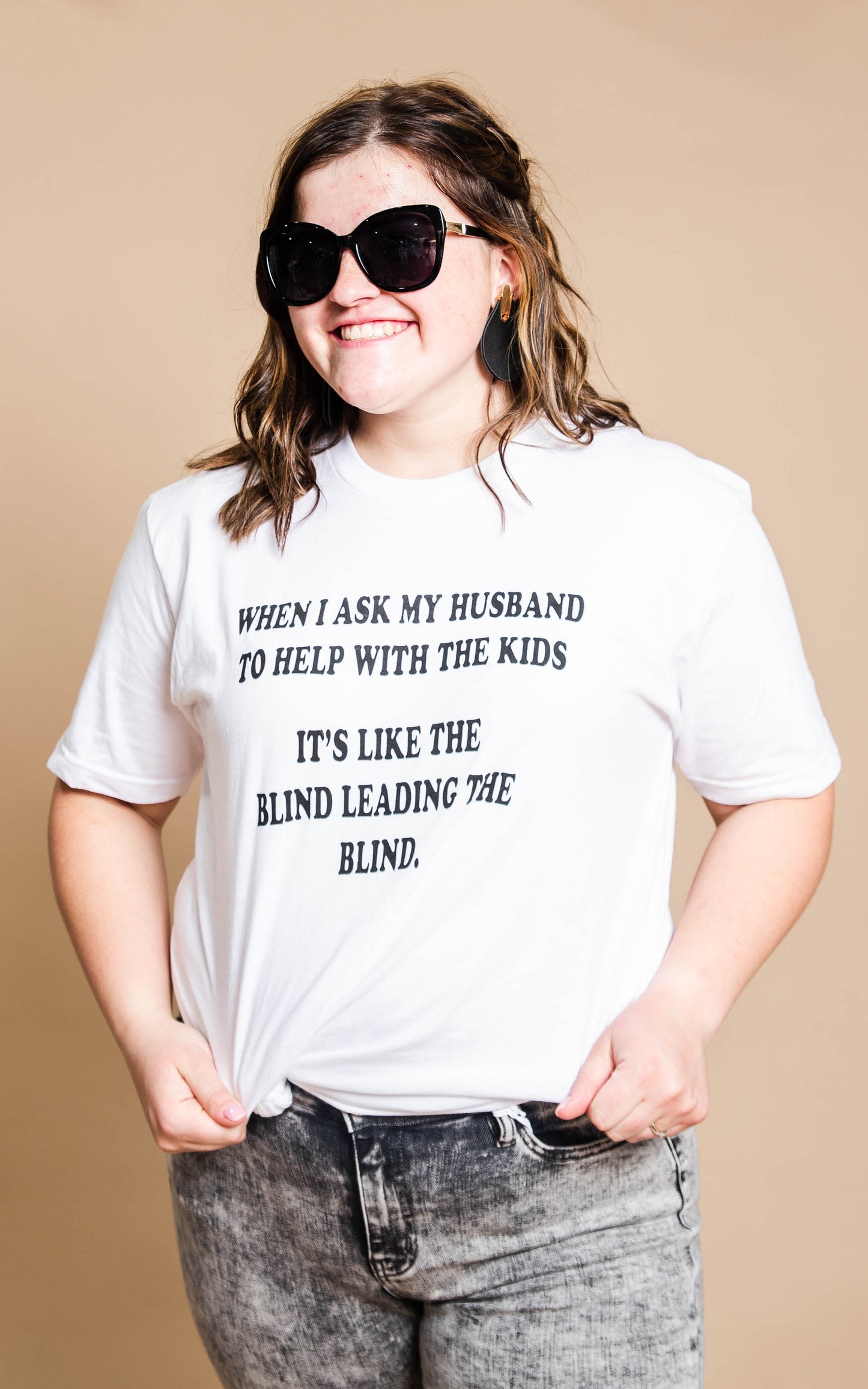 When I Ask My Husband White Unisex T-shirt** - Final Sale