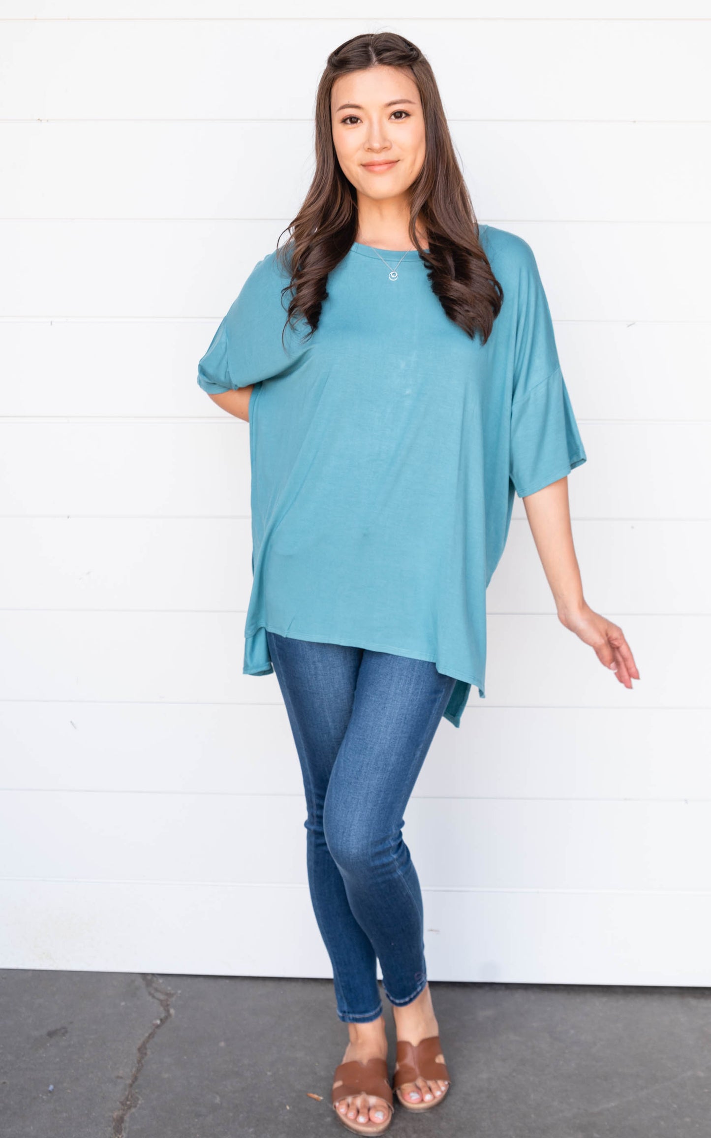 dusty teal tee