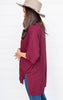 burgundy high low tee
