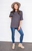 grey short sleeve t-shirt