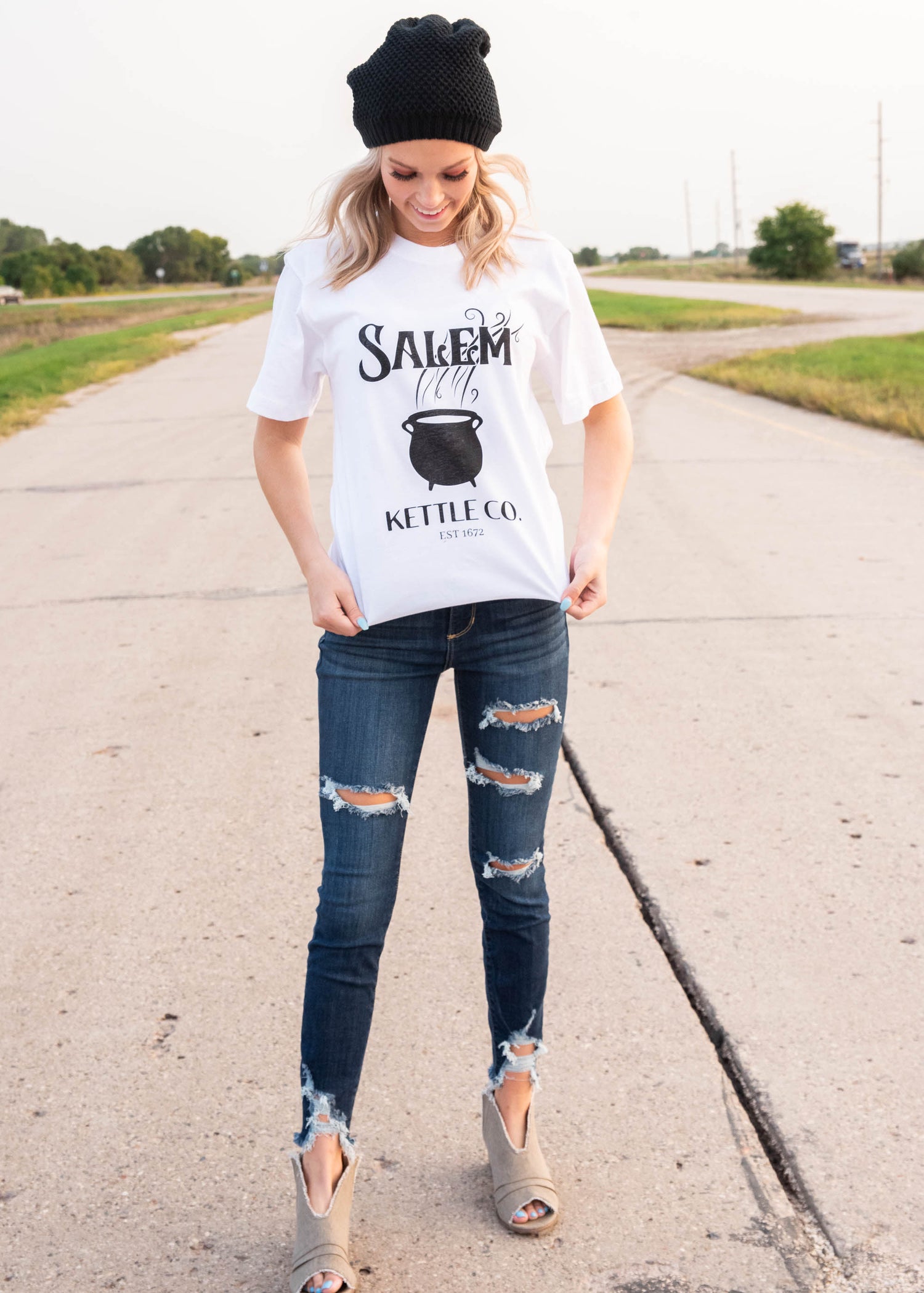 Salem Kettle Co. Graphic T-shirt -White, CLOTHING, BAD HABIT APPAREL, BAD HABIT BOUTIQUE