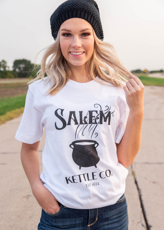 Salem Kettle Co. Graphic T-shirt -White, CLOTHING, BAD HABIT APPAREL, BAD HABIT BOUTIQUE