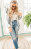 Ivory Black stripe cardigan