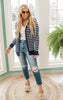 Navy striped cardigan