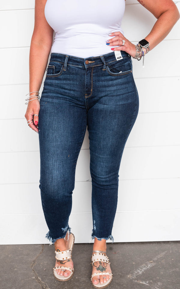 Mid-Rise Slim Fit Denim Jeans- Judy Blue - Final Sale