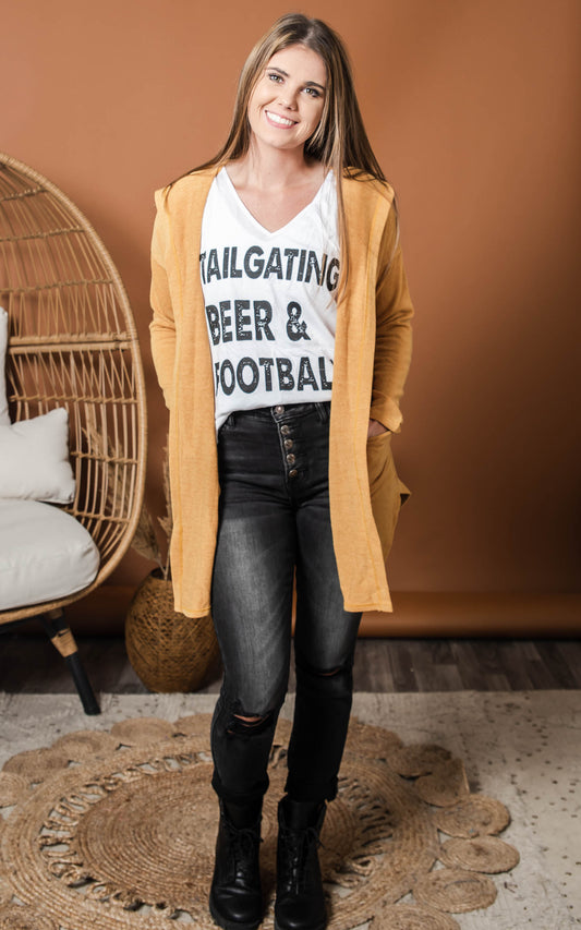 tailgating beer football sleeveless tee