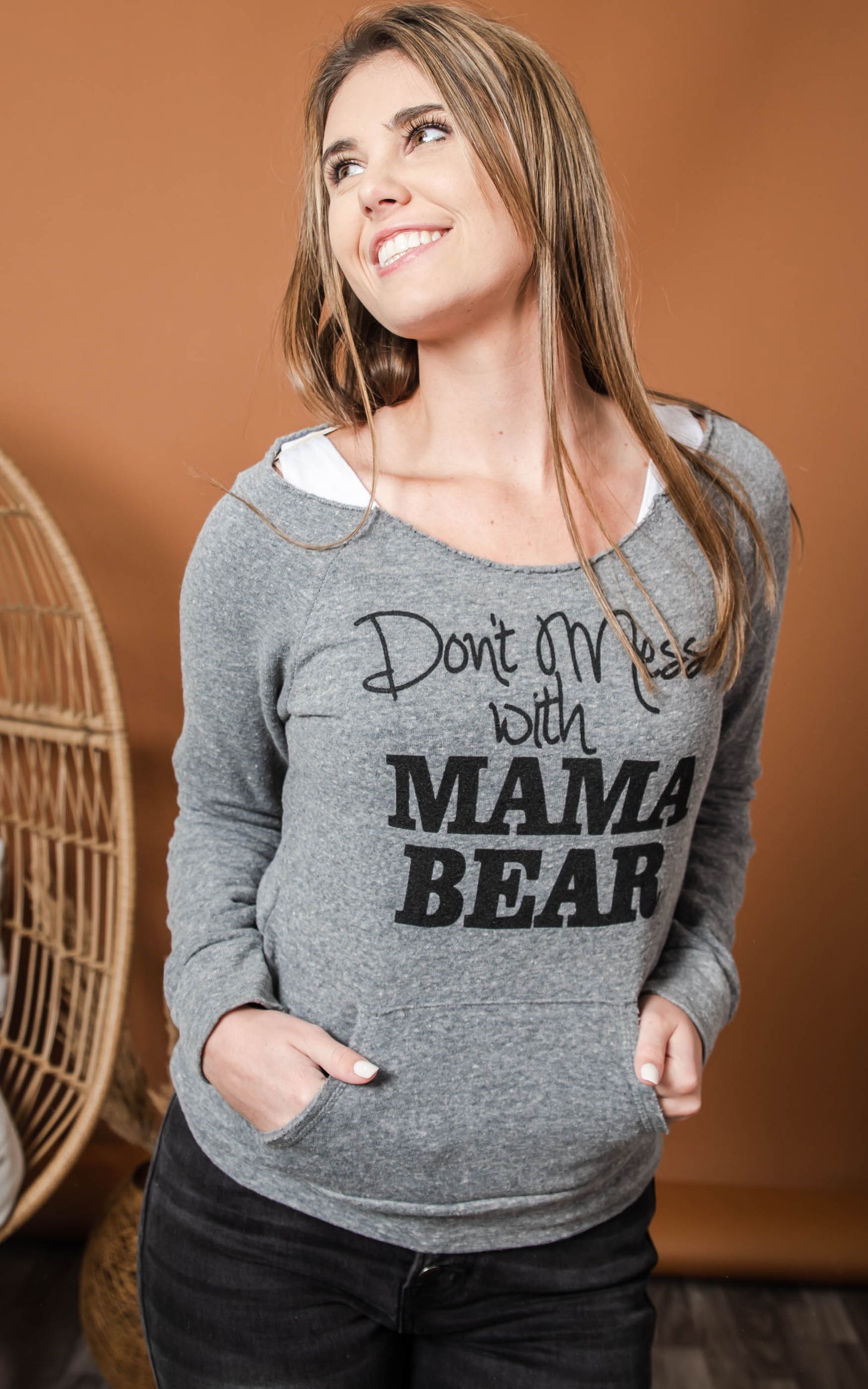 dont mess with mama bear slouchy sweatshirt