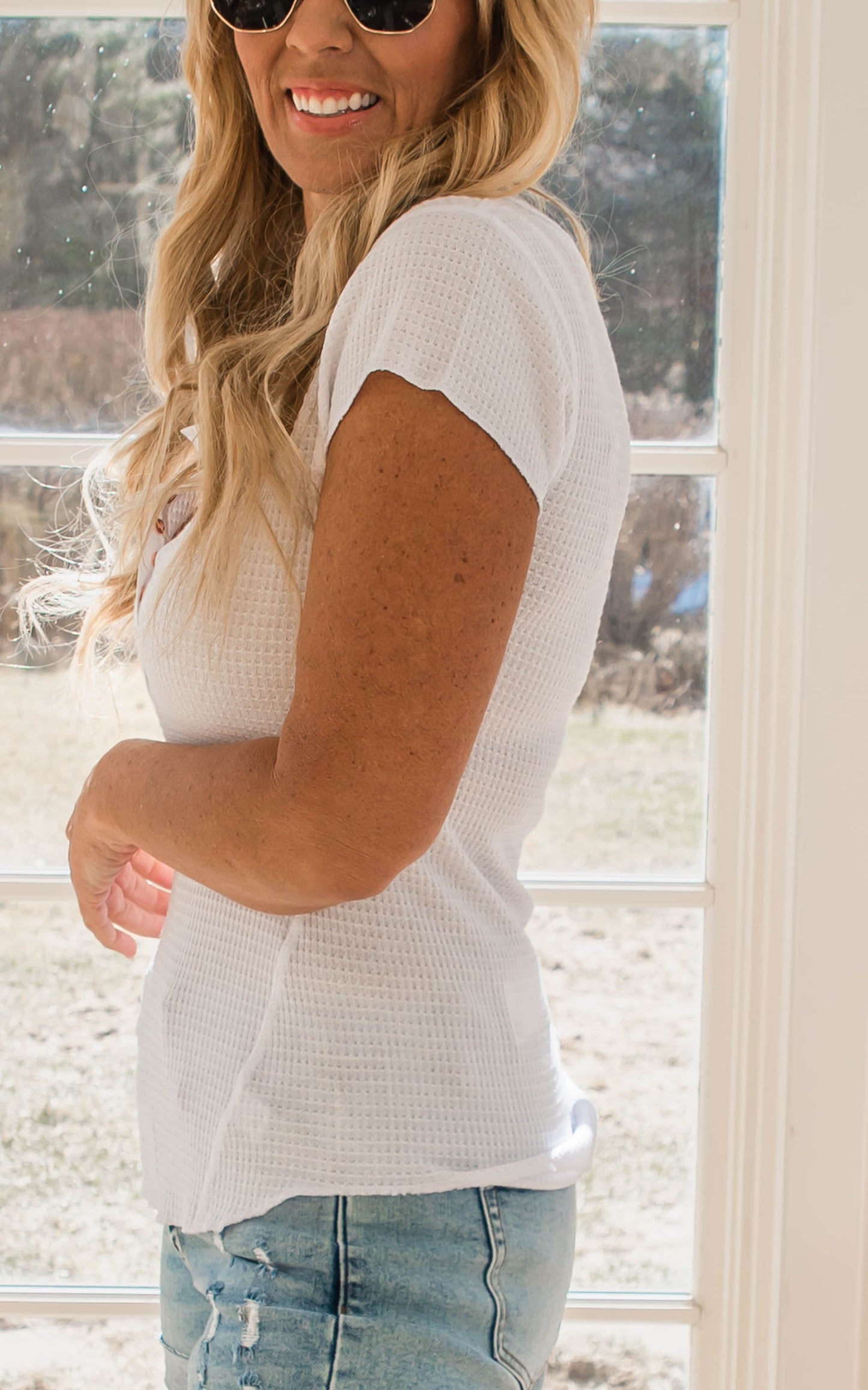 White waffle top