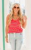 Red White Stripe tank top