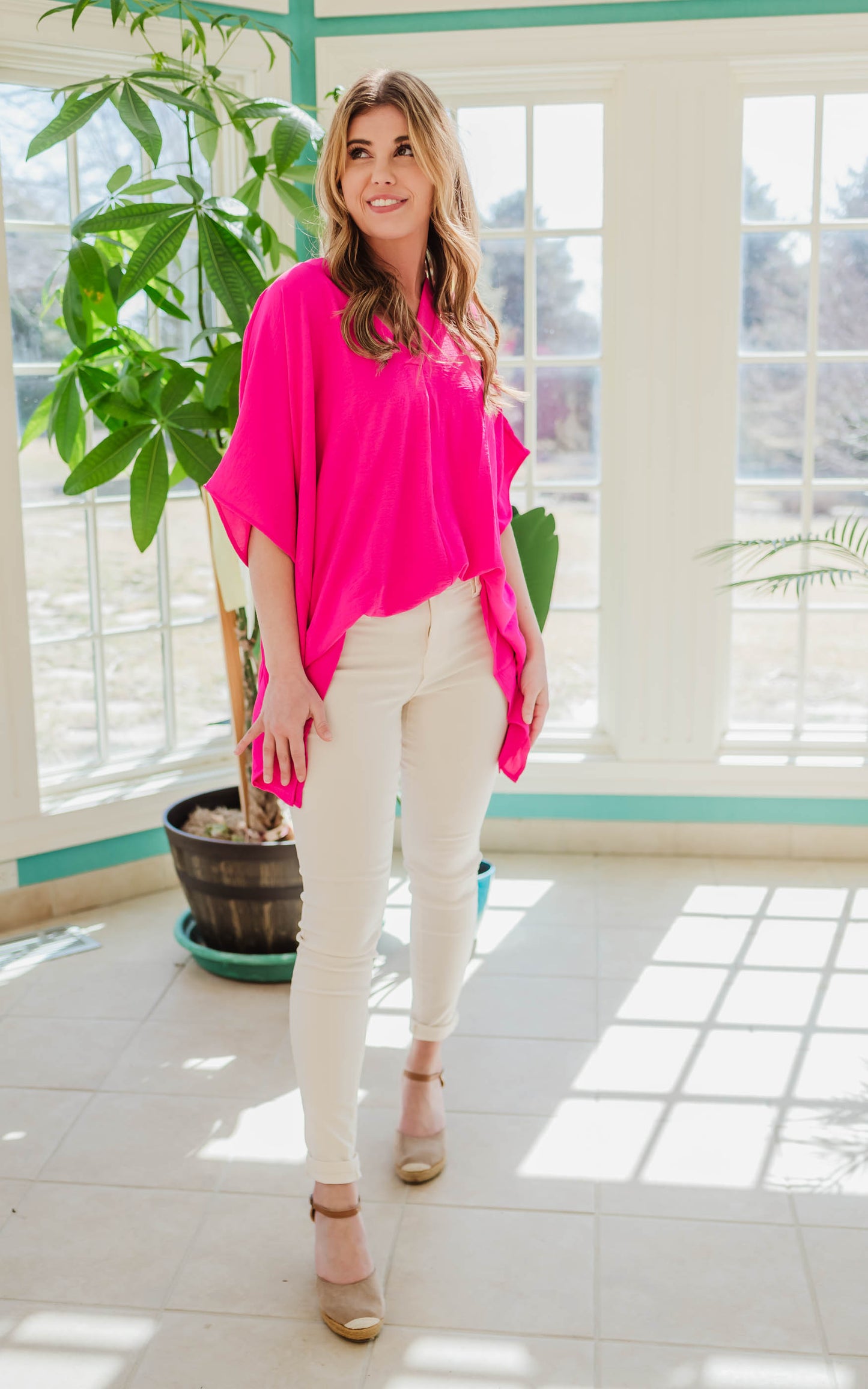 fuschia top