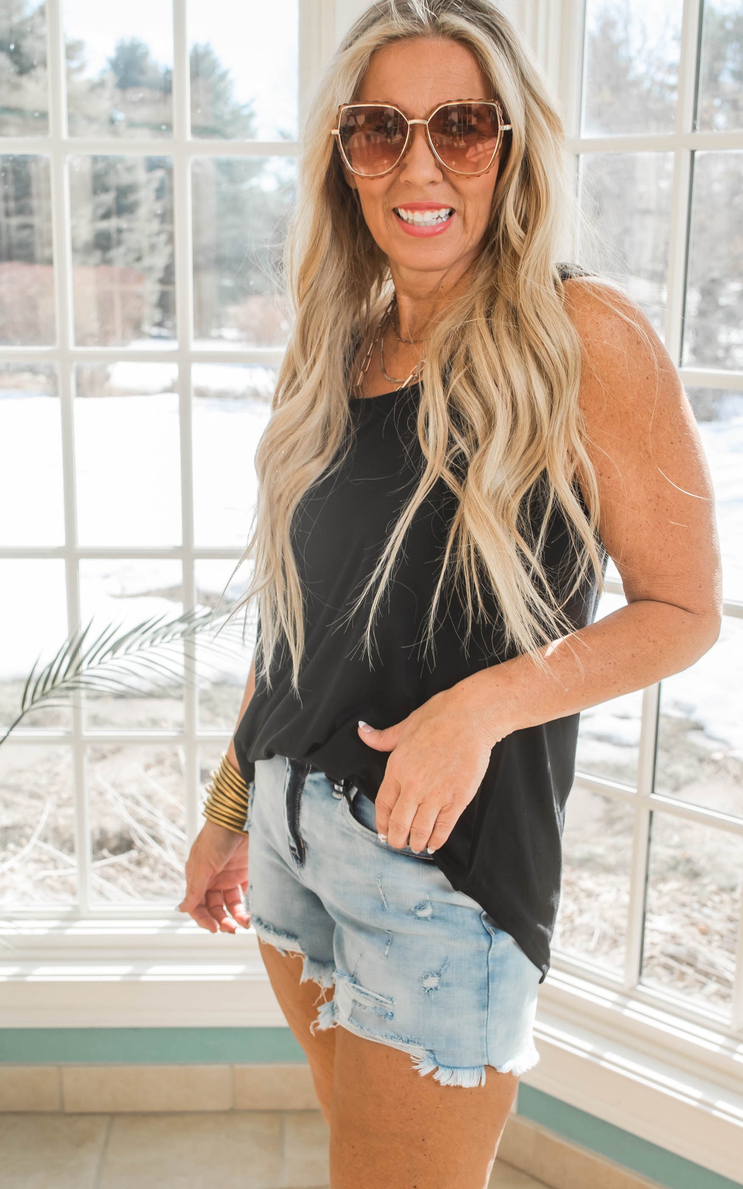 black tank top