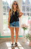 BLACK LINEN TANK