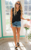 FRAYED LINEN TANK