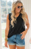 BLACK LINEN TANK TOP