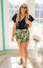 black flutter sleeve blouse