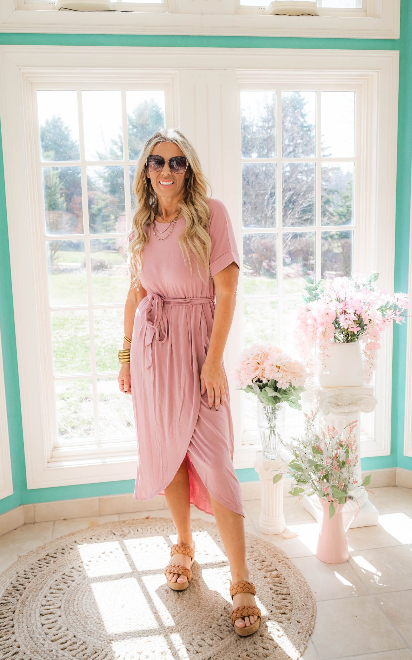 light rose dress