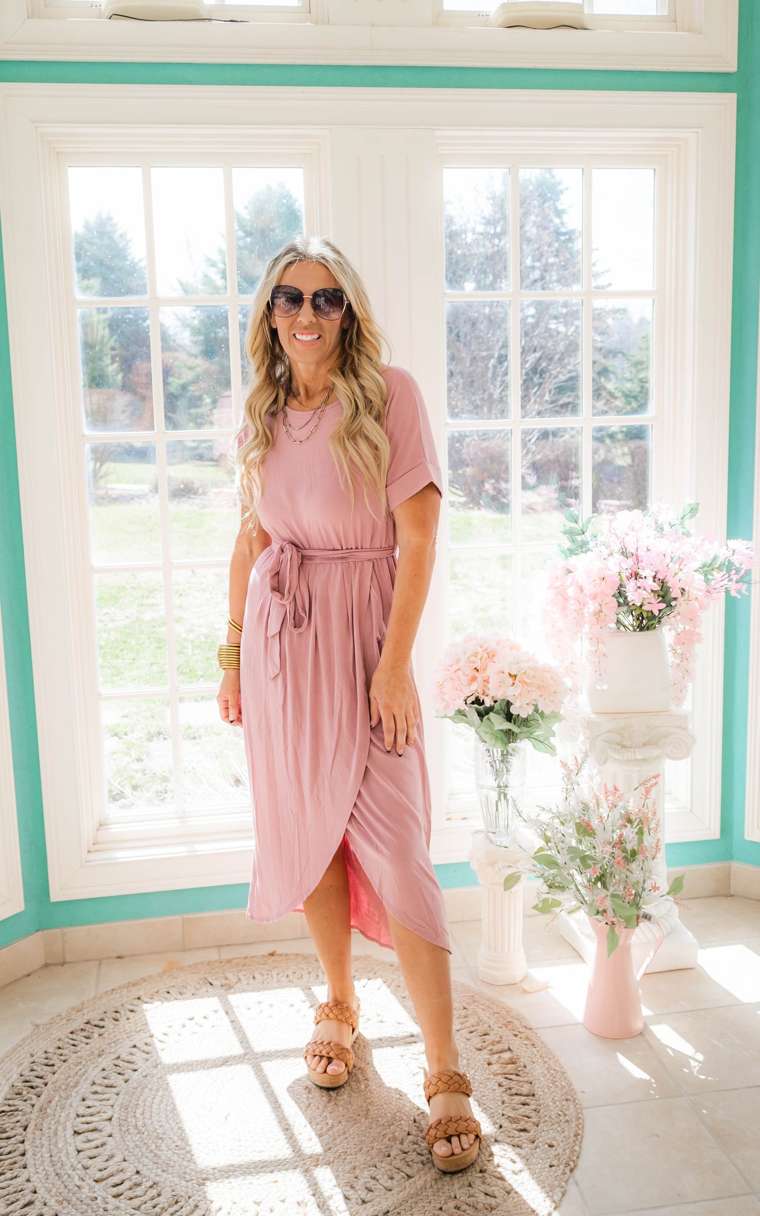 light rose dress