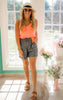 neon peach long tank
