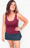 burgundy tank top