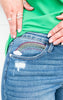 rainbow embroidered denim