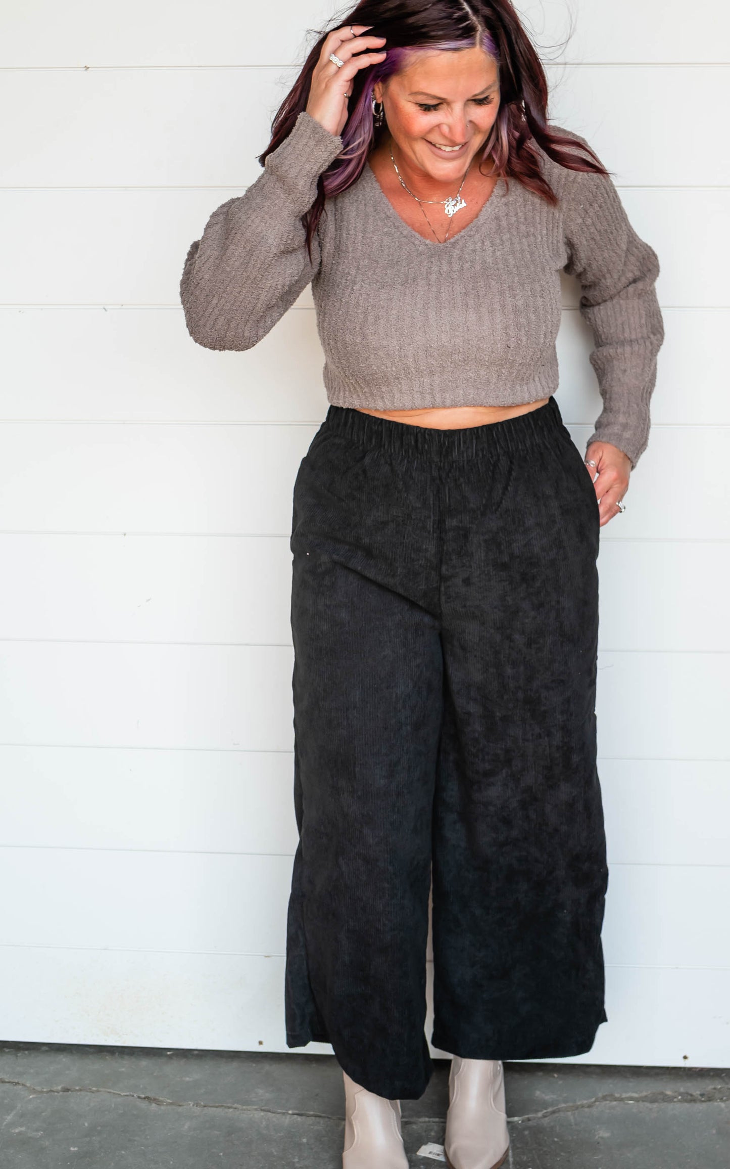 black cordurory pants