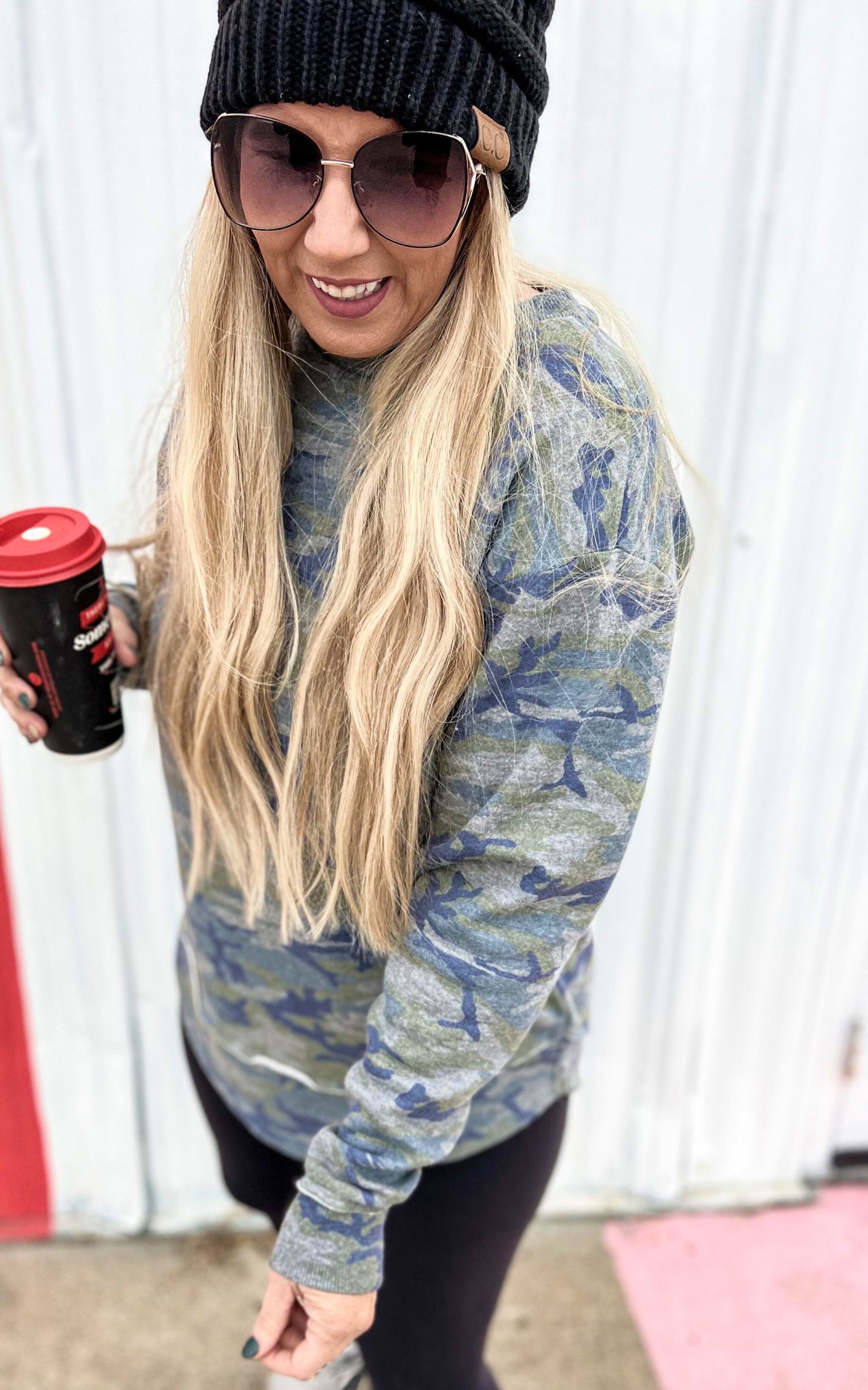 fleece camo top
