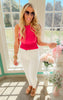 fuchsia soft ribbed tank top