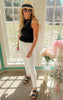 black soft ribbed tank top