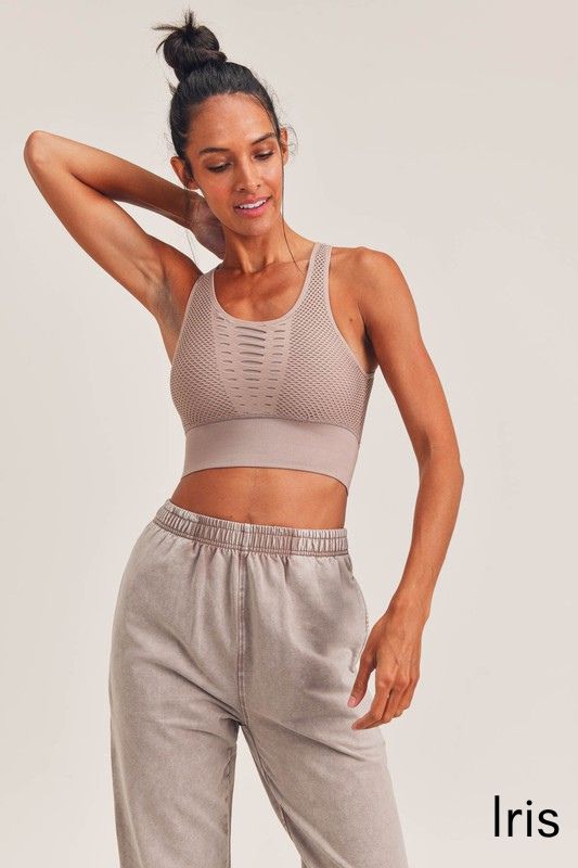 Laser Cut Seamless Sports Bra by Mono B - Final Sale