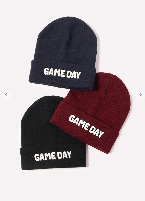 GAMEDAY Chenille Patch Knit Beanie
