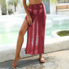 burgundy swim cover skirt
