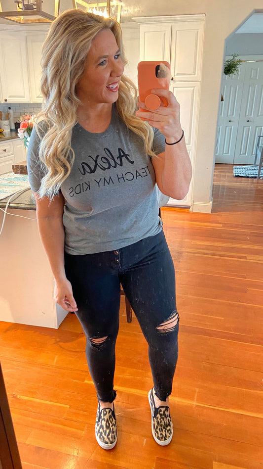 Alexa Teach My Kids Unisex Fit Tee, CLOTHING, BAD HABIT APPAREL, BAD HABIT BOUTIQUE