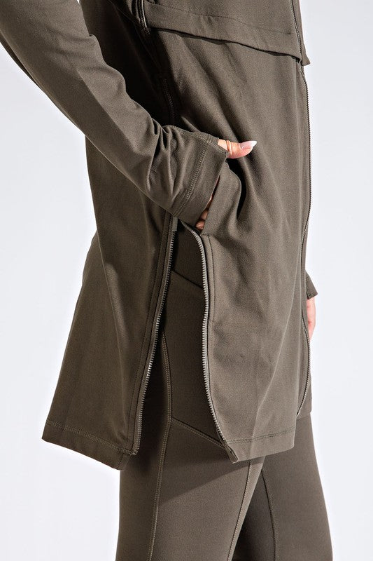 LONG HOODIE ACTIVE JACKET | REA MODE - Final Sale