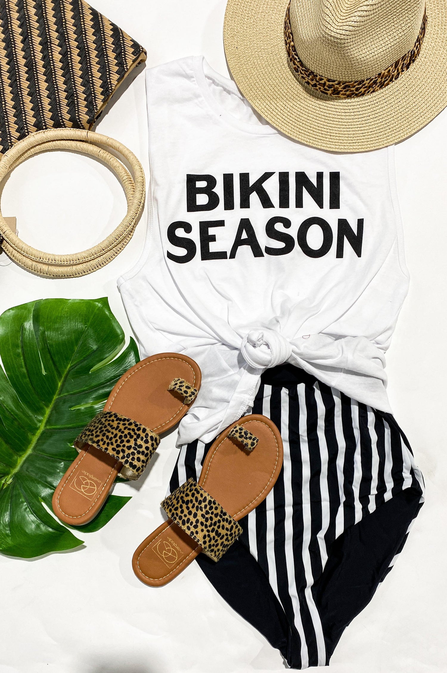 Bikini Season Tank Top - White - BAD HABIT BOUTIQUE