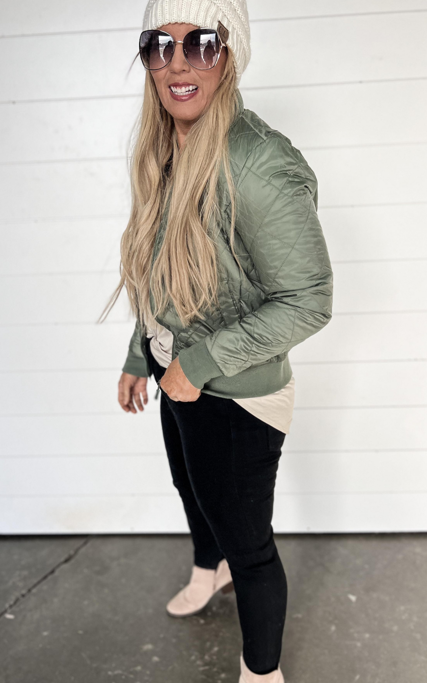 OLIVE BOMBER JACKET