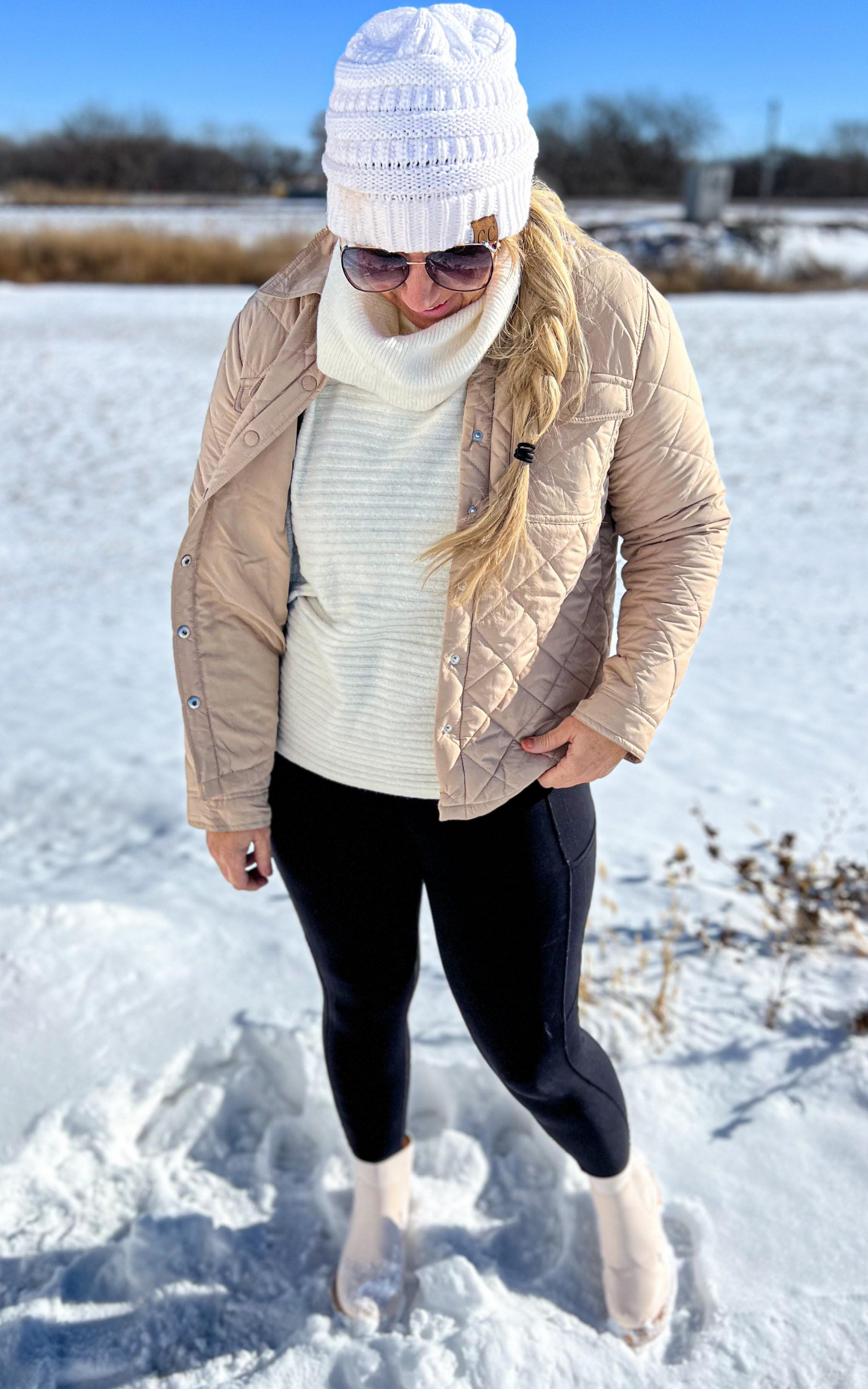 khaki quilted jacket