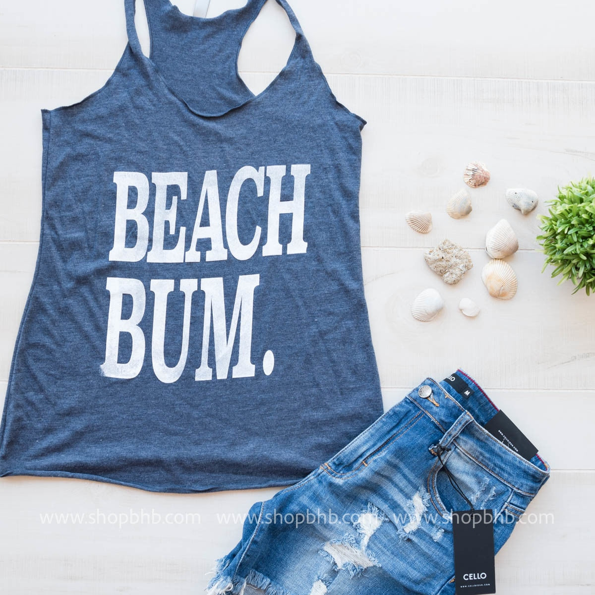 Beach Bum Tank Top - Navy - BAD HABIT BOUTIQUE