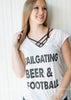 TailGating, Beer & Football Cap Sleeve Tee - BAD HABIT BOUTIQUE